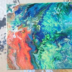 10 x 10 stretched square canvas painting